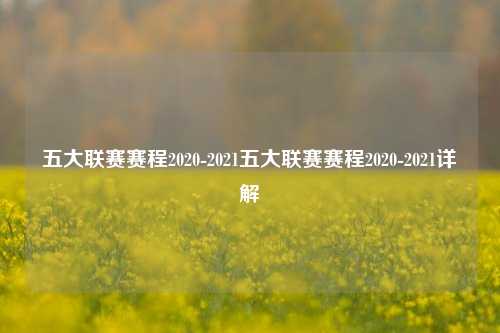 五大联赛赛程2020-2021五大联赛赛程2020-2021详解