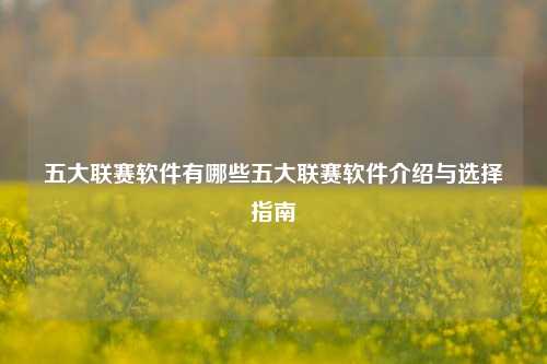 五大联赛软件有哪些五大联赛软件介绍与选择指南