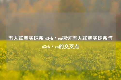 五大联赛买球系 63yb丶cn探讨五大联赛买球系与63yb丶cn的交叉点