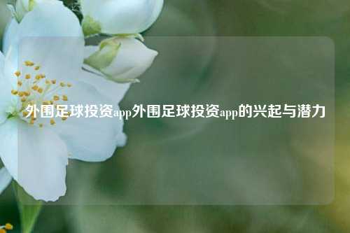 外围足球投资app外围足球投资app的兴起与潜力
