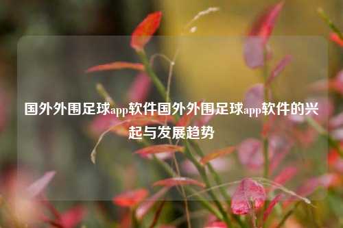 国外外围足球app软件国外外围足球app软件的兴起与发展趋势